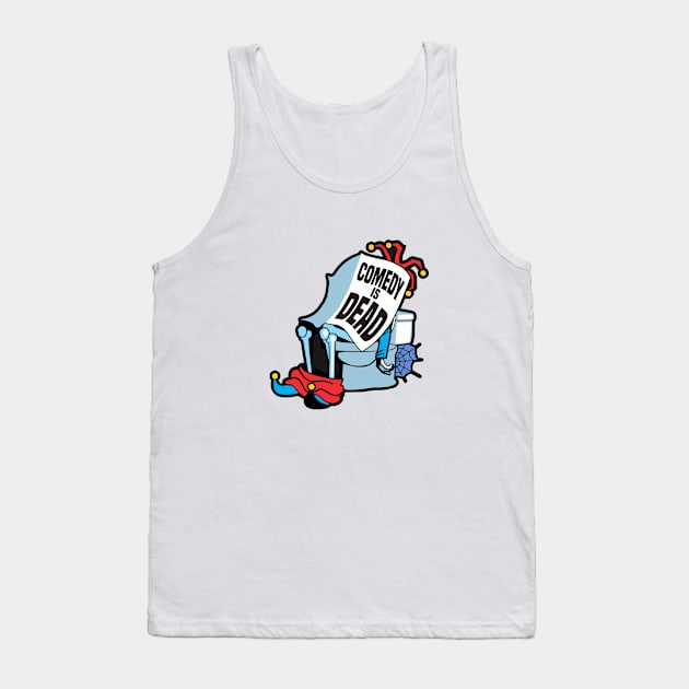 Comedy is Dead- Cartoon of A Jester on the Toilet 1.0 Tank Top by Vector-Artist